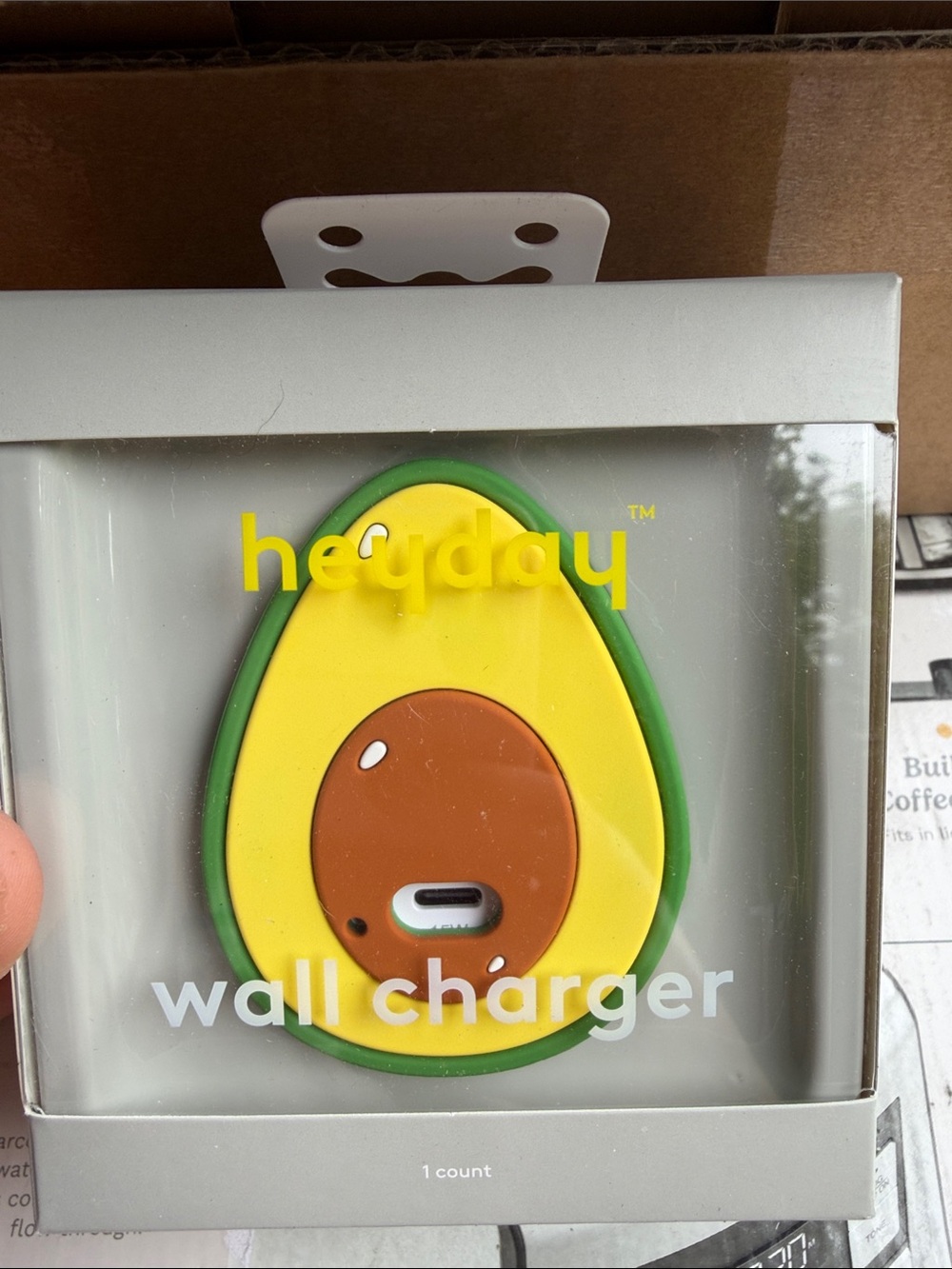 heyday Avocado USB-C Wall Charger in Yellow, Green & Brown